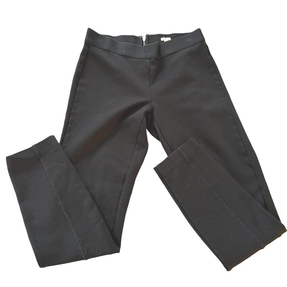 J.CREW Pixie Black Ponte Legging Pencil Pants Back Zipper Wms SZ 2R Preppy